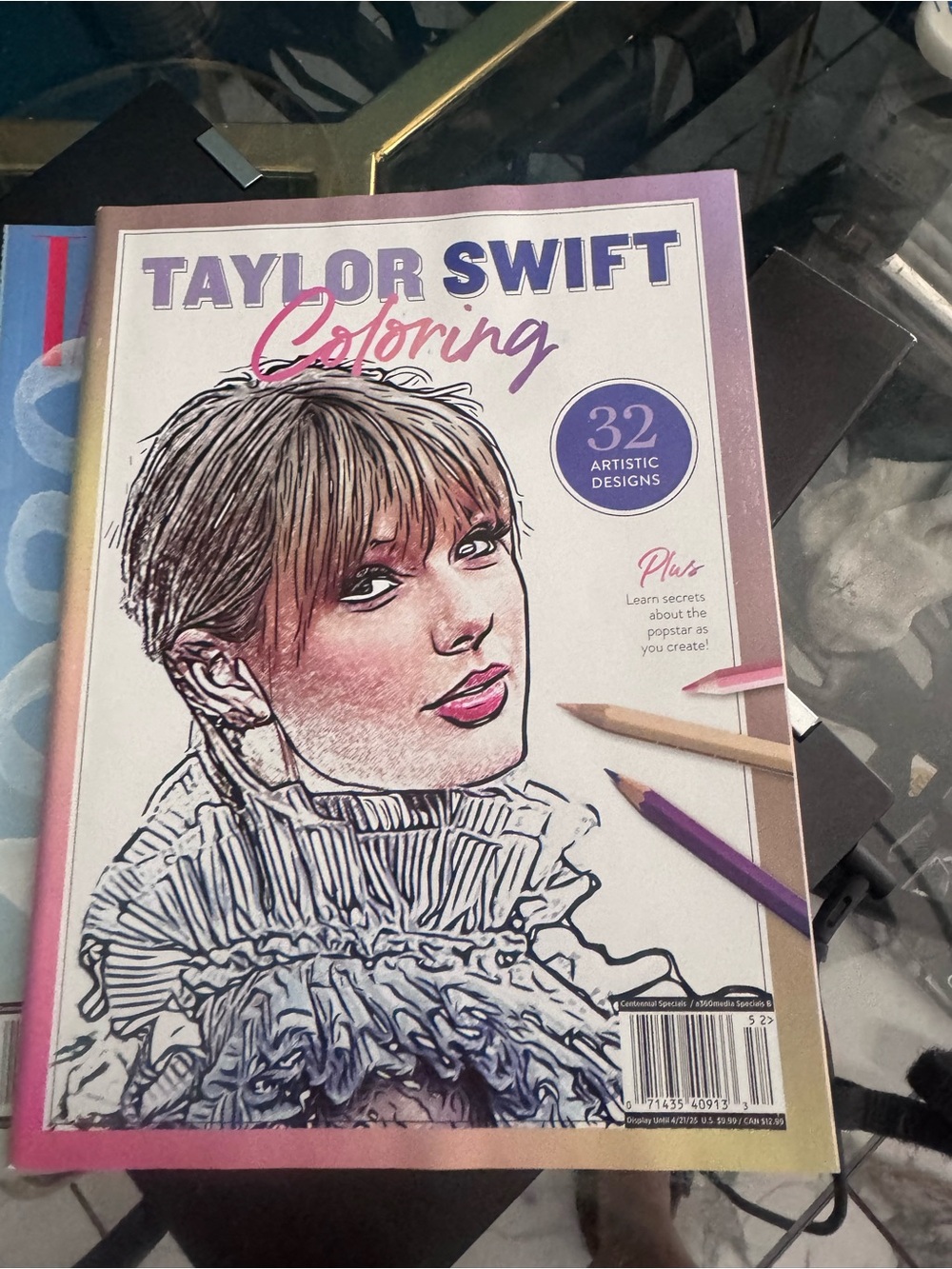 Taylor Swift Coloring Book Pink Purple Accent and magazines